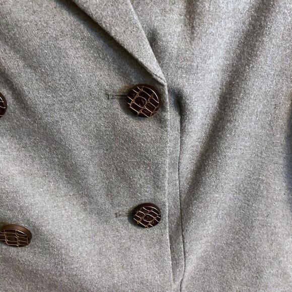 Worthington Gray Cape Peacoat Layered Size XS Jacket Double Breat Buttons - Picture 5 of 15
